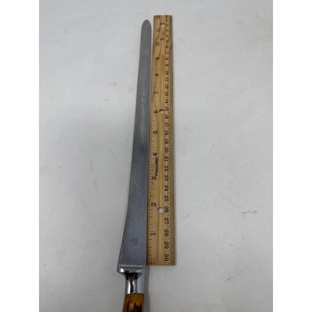 Abercrombie & Fitch Co Germany Stainless Carving Knife Stag Antler Handle‎ 12in